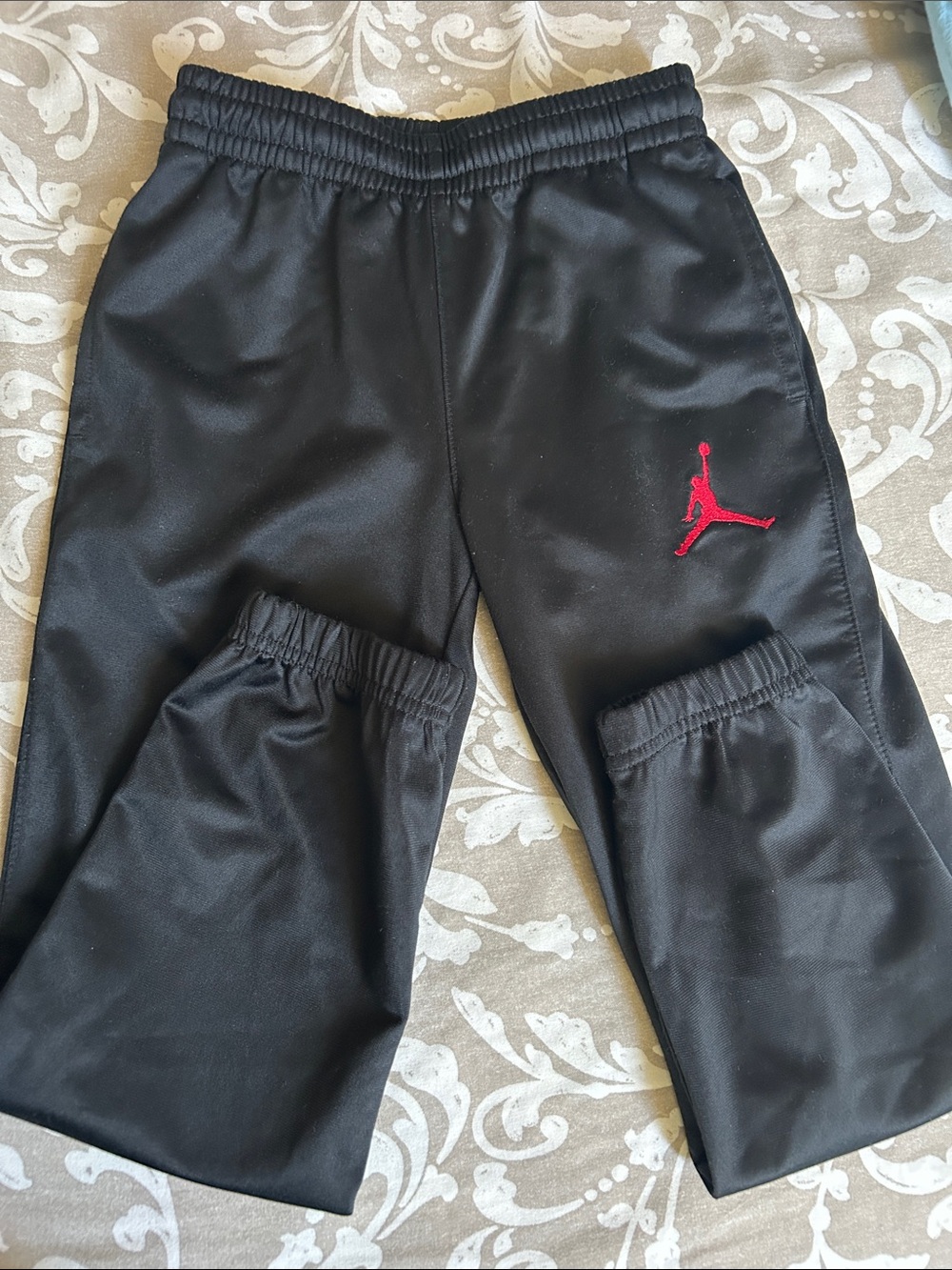 6-7 years - Jordan Black Sweatpants with Red Jumpman Accent